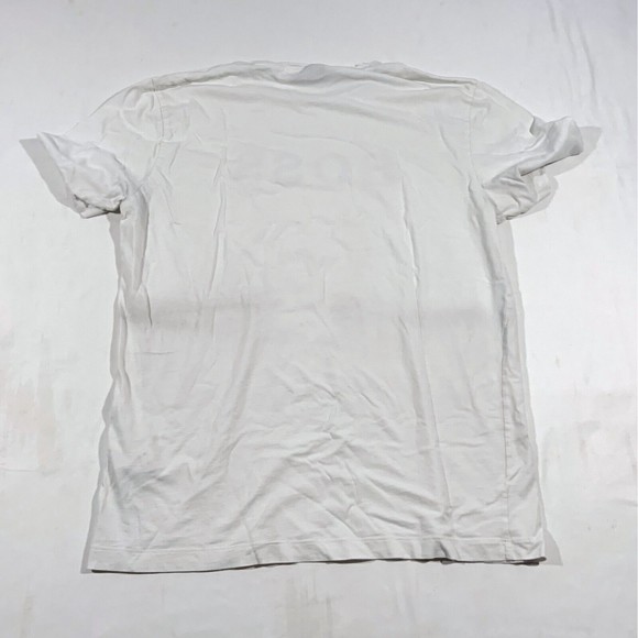 Boss Crew Neck White Monogram Logo Embossed Tee Cotton Short Sleeve T-shirt XL - Picture 9 of 10